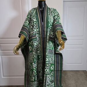 Asooke Ankara Kimono Duster/African Print Jacket/ Tribal Kimono With Pockets/One